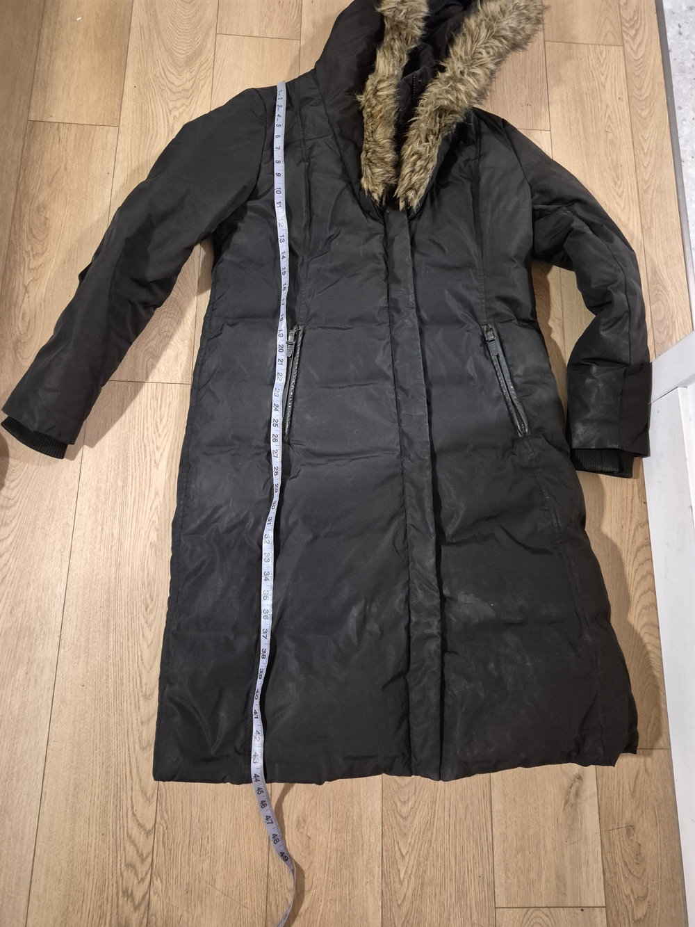 Atelier Noir By RUDSAK Black Long Puffer Coat with Faux-Fur Trim Hood - Picture 15 of 16